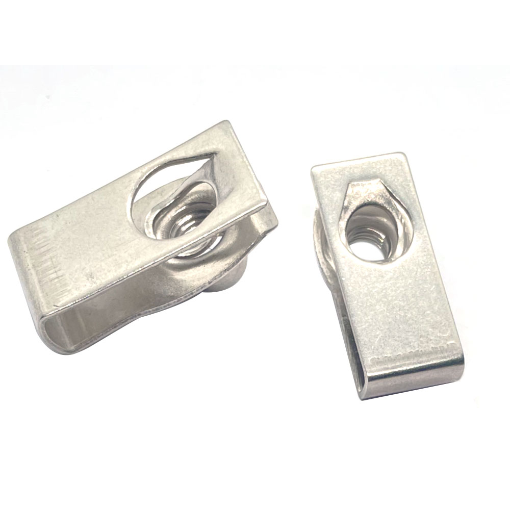 10 Uds. Clips tipo U de acero inoxidable de longitud extendida con rosca M8 M6 8mm 6mm tuerca de lengüeta tuercas de resorte de hoja Q312 para coche motocicleta