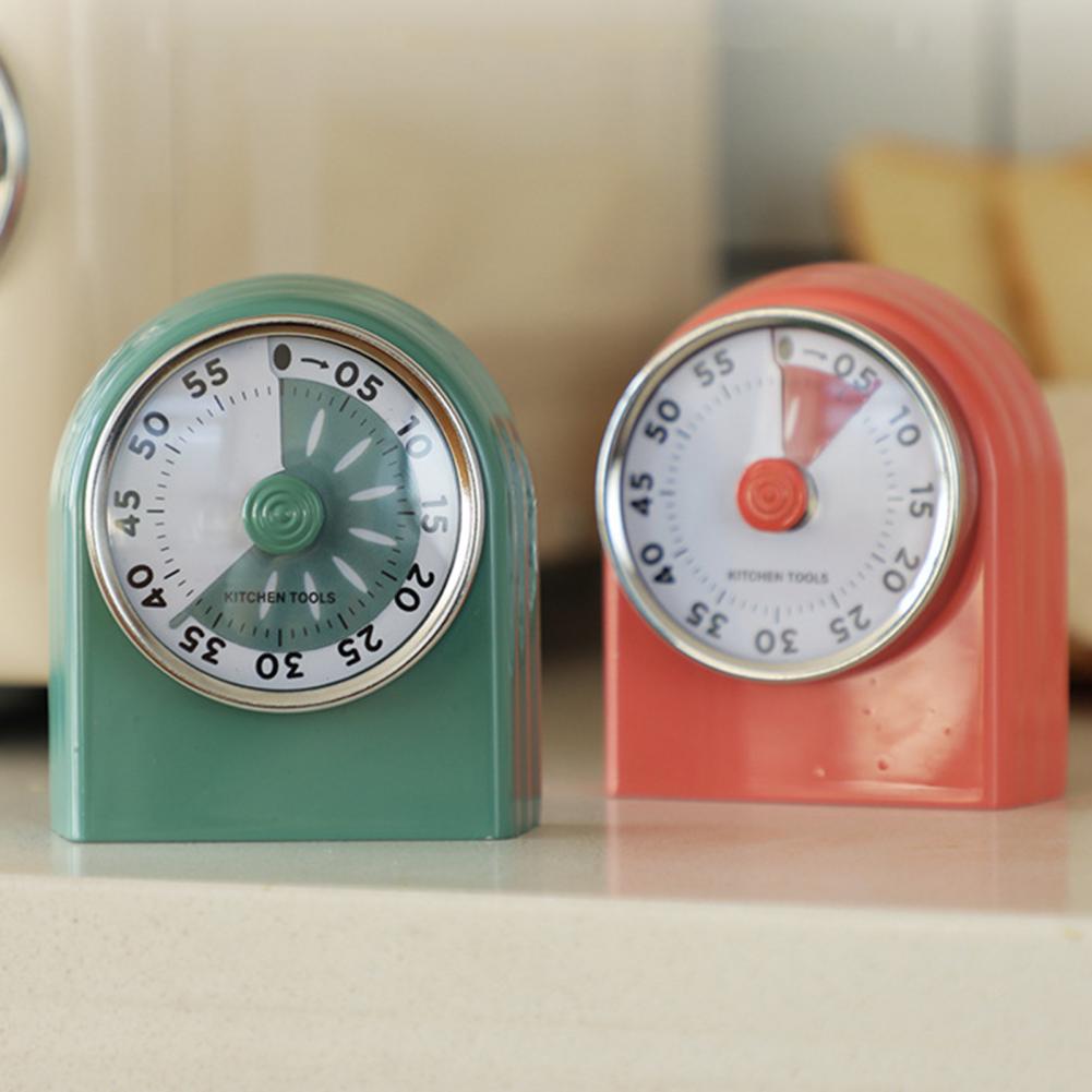 Magnetic Kitchen Timer Stainless Steel Mechanical Timer Fridge Magnet Manual Countdown Clocks Cooking Reminder Stopwatch Timer