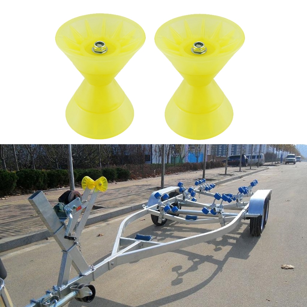 2Pcs 7inch Bow Bell Roller Assembly Bow Stop Bell Roller for Boat Trailer