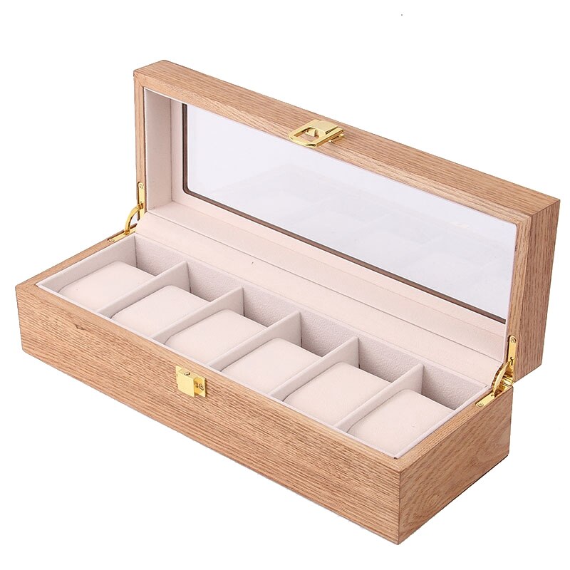 Retro Wooden Watch Display Case Durable Packaging Holder Jewelry Collection Storage Watch Organizer Box Casket: A1