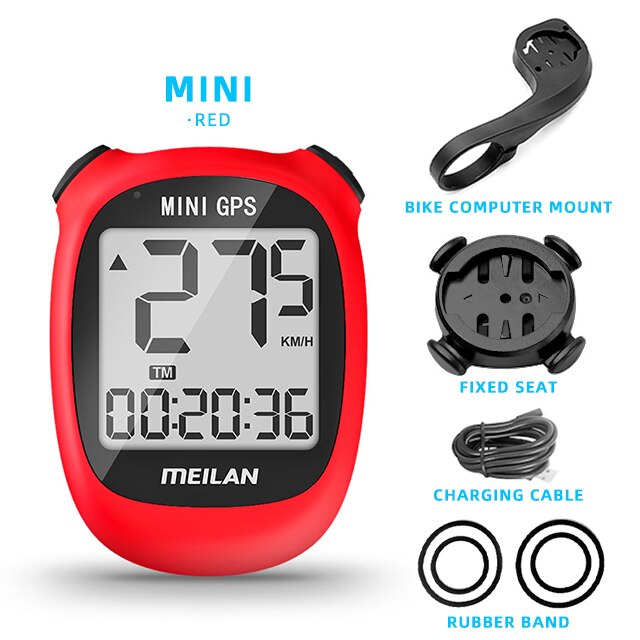 Meilan-MINI ordenador GPS para bicicleta, velocímetro, velocidad, altitud, DST, tiempo de paseo, inalámbrico, rojo, juvenil: M3 Red group