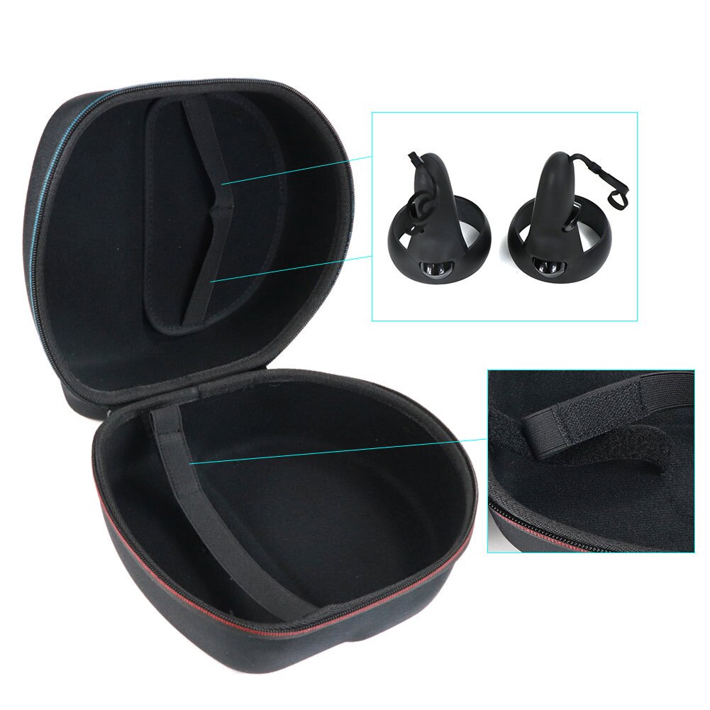 Estuche De Viaje Dustpfoof caja de almacenamiento de cremallera EVA VR cubierta de auriculares para juegos controladores carcasa dura protectora de para Oculus Quest
