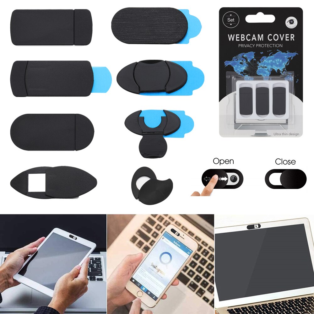 3Pcs Ultra Dunne Webcam Cover Plastic Universele Camera Cover Voor Web Laptop Iphone Pc Laptops Stickers Security Camera Sticker