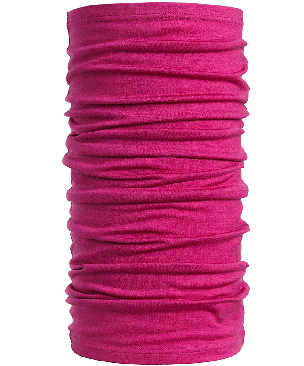 100% Merino Wool Neck Gaiter&amp; Bandana Women Men Merino Lightweight Ski Face Mask Neck Warmer Ring Wrap 1 Layer Warm Cover Scarf: Rose-(Style 1)