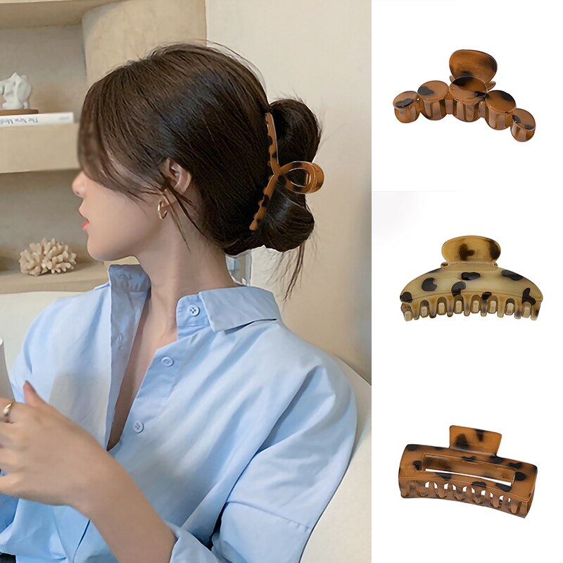 Leopard Acrylic Hair Clip Claw Clip Hair Clips for Women Hair Claw Hairpin Girl Claw Clip Hairclip Hair Accessories
