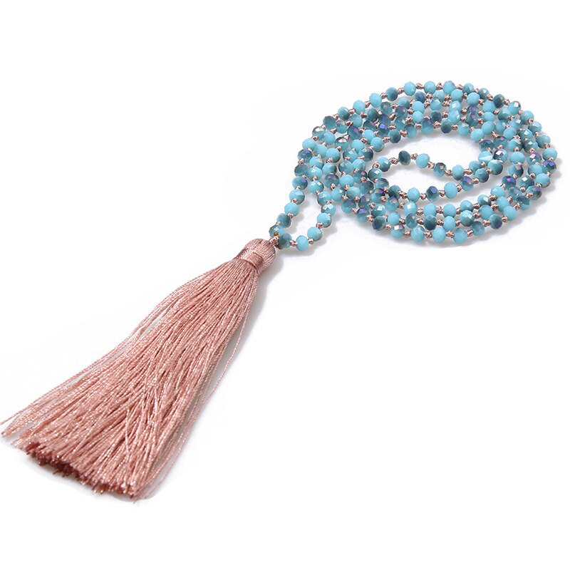 Boho Long Fringe Tassel Necklaces Women Glass Beads Crystal Statement Collar Bohemian Jewelry: 10