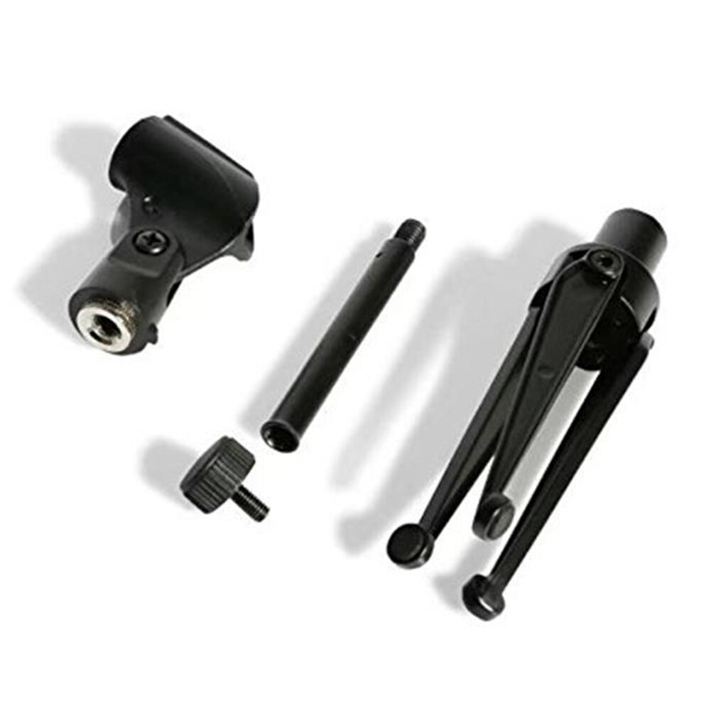 Sound Mic Clip Table Mounting Clamp Foldable Desktop Microphone Tripod Stand Holder with Mic Clip for Meetings Live