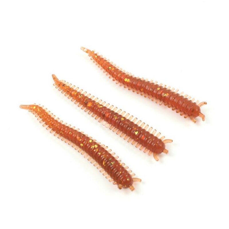 50pcs/Set Sandworms Soft Plastic Worm Fishing Lure 60mm Saltwater Bass Catfish