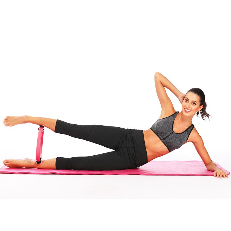 38cm yoga fitness pilates ring kvinder piger cirkel magi dobbelt træning hjemme gym træning sport tabe sig kropsmodstand 5 farver
