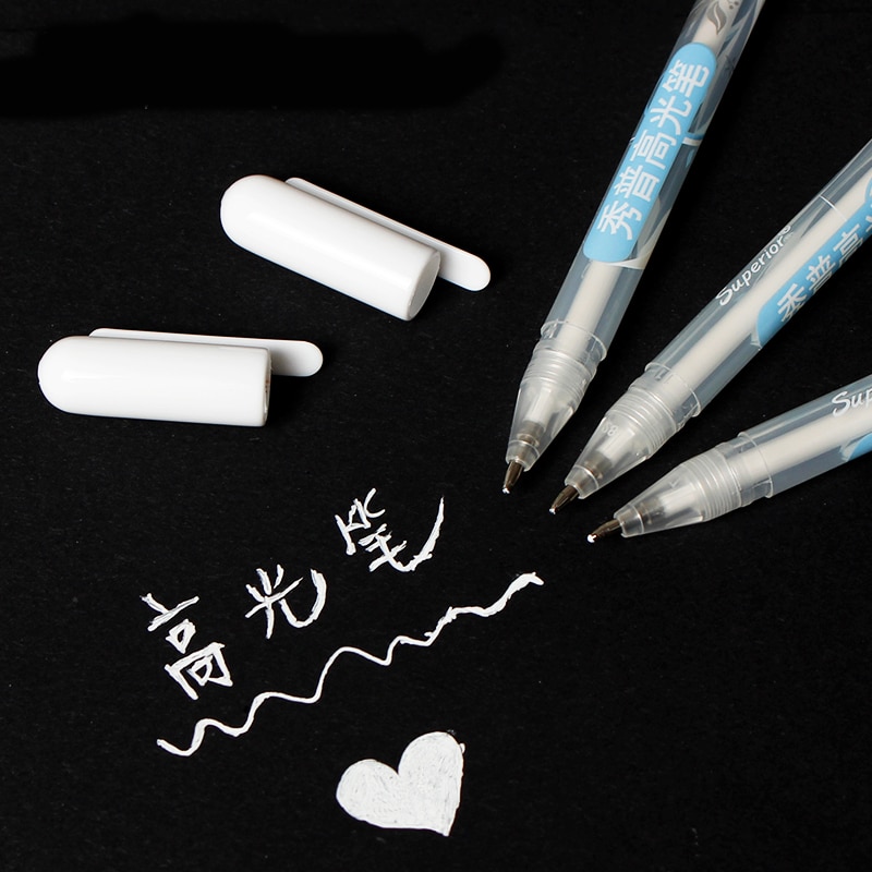 Superior 6 pcs/lot 0.8mm White Pen Sketch Fine Liner Pen Scribble Pen Paint Art Markers School Writing Supplies