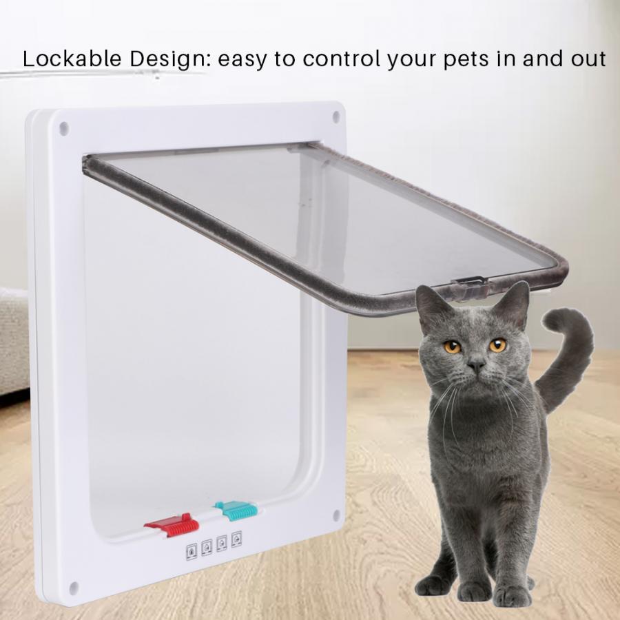 Puerta de seguridad de plástico con cierre para perros y gatos, puerta con solapa, ABS, XL, puerta de Gato pequeños para perros, suministros para mascotas