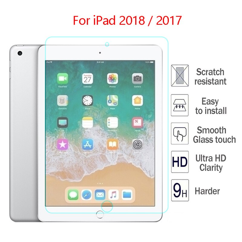 Tempered Glass Film Screen Protector for iPad 6th 5th Generation Air Air2 Pro 9.7 Protective Film Glass for ipad 5 6