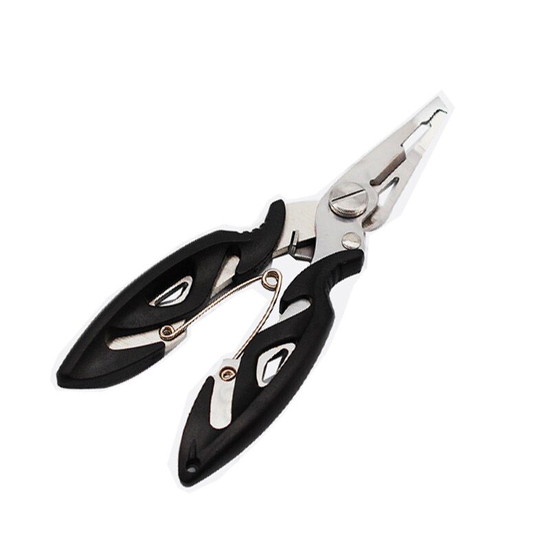 Fishing Pliers Multifunction Scissors Convenient Stainless Steel Steel Fishing Scissors Pliers Line Cutter Lure Bait: black