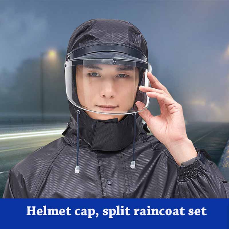 Motorcycle rider Raincoat Suit Impermeable Women/Men Helmet cap eaves Moto Poncho Motorcycle Rainwear Hiking Fishing Rain Gear