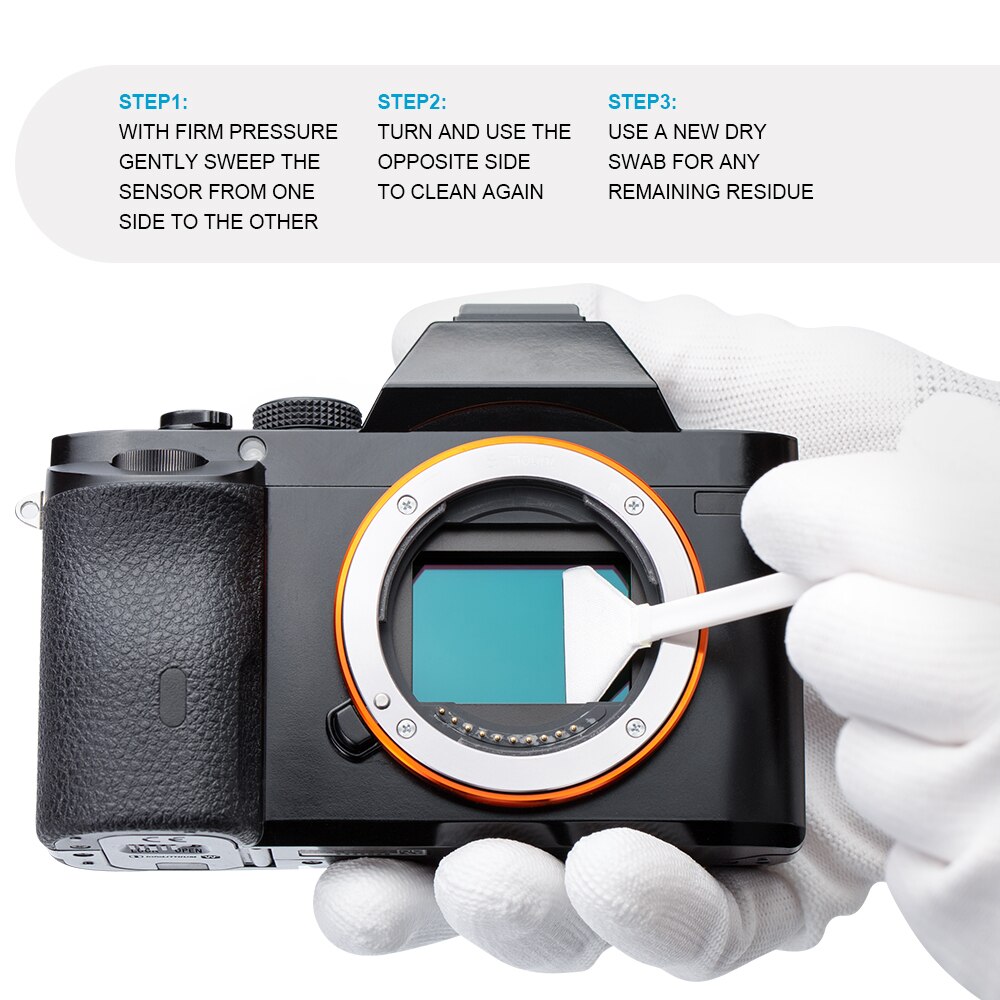 UES – Kit de nettoyage pour capteur CMOS SLR CCD, cadre complet, Compatible avec Sony A7, Nikon, D850, Canon 6D, 5D, 1D