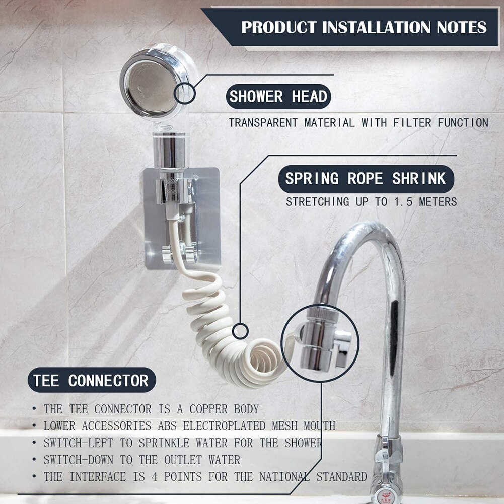 Multifunctionele kraan kraan douchekop badkamer sproeier afvoer filter slang afvoer filter slang gootsteen shampoo douchekop douche