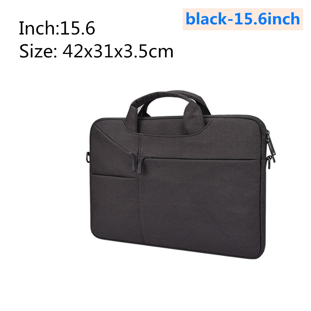 Waterproof Portable Laptop Bag Case Protective 13.3 14.1 15.4 15.6 inch Handbag Macbook Pro 15.6 for Apple liner felt briefcase: black-15.6inch