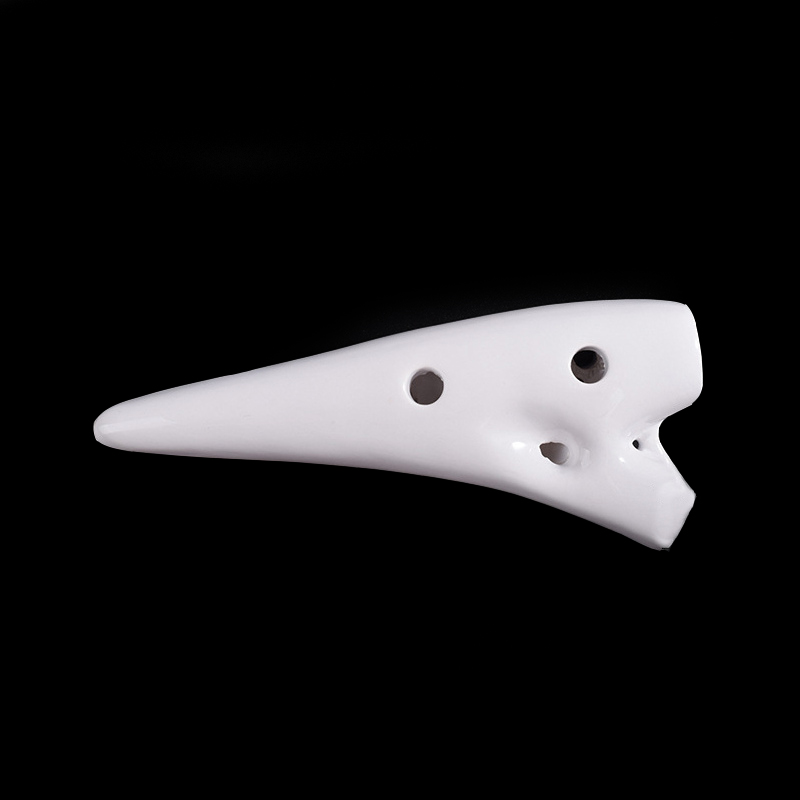 Flûte Ocarina Alto C, 12 trous, motif de Style chinois, céramique blanche pour débutant