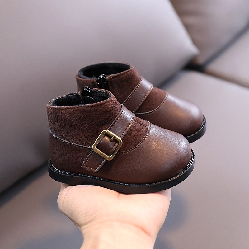 Winter kinder casual gebreide enkellaarsjes koreaanse prinses zachte onderkant mid-top schoenen kinderschoenen