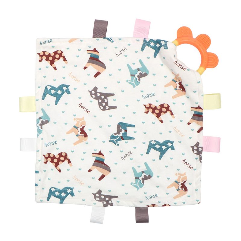 Neonato Placare Asciugamano Trapunte Coperta con Morbida Teether Giocattolo Del bambino Lenitivo Pulire Fazzoletto