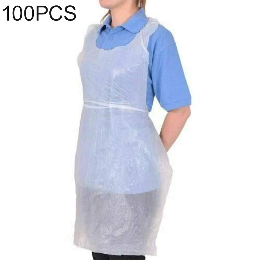 Disposable Aprons Plastic Transparent Sanitary Cleaning Apron For Women Men Kitchen Cooking Household Daily Use