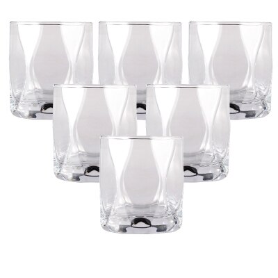 6 stks/set blauw bierpullen Dikke Bodem Glazen beker Huishoudelijke hittebestendig Glas Thee Bier Glas Sap Cup Rood wijn Glas: white 225ml  6pc