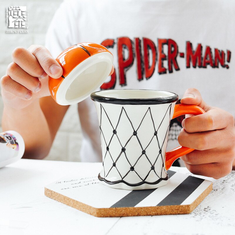 Tasse de basket-ball créative en céramique, petit-déjeuner, motif dessin animé, pour enfants, joli, pour le lait, le café
