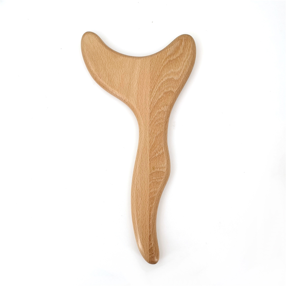 Planche à gratter en bois de hêtre, outil de massage Guasha pour le dos, le cou et le corps, planche de dragage de beauté méridienne satisfaite, planche d'acupuncture,: Violet
