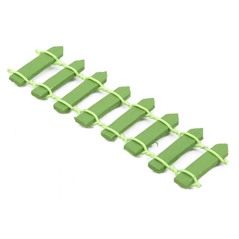 Miniature Wooden Fence DIY Fairy Garden Micro Landscape Small Ornaments Succulent Wooden Fence Garden Decoration: green