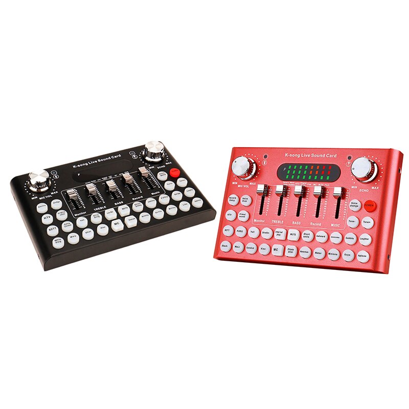 Bluetooth Audio Mixer with Effector and Voice Changer Used for Live Broadcasting Music Recording Podcasting