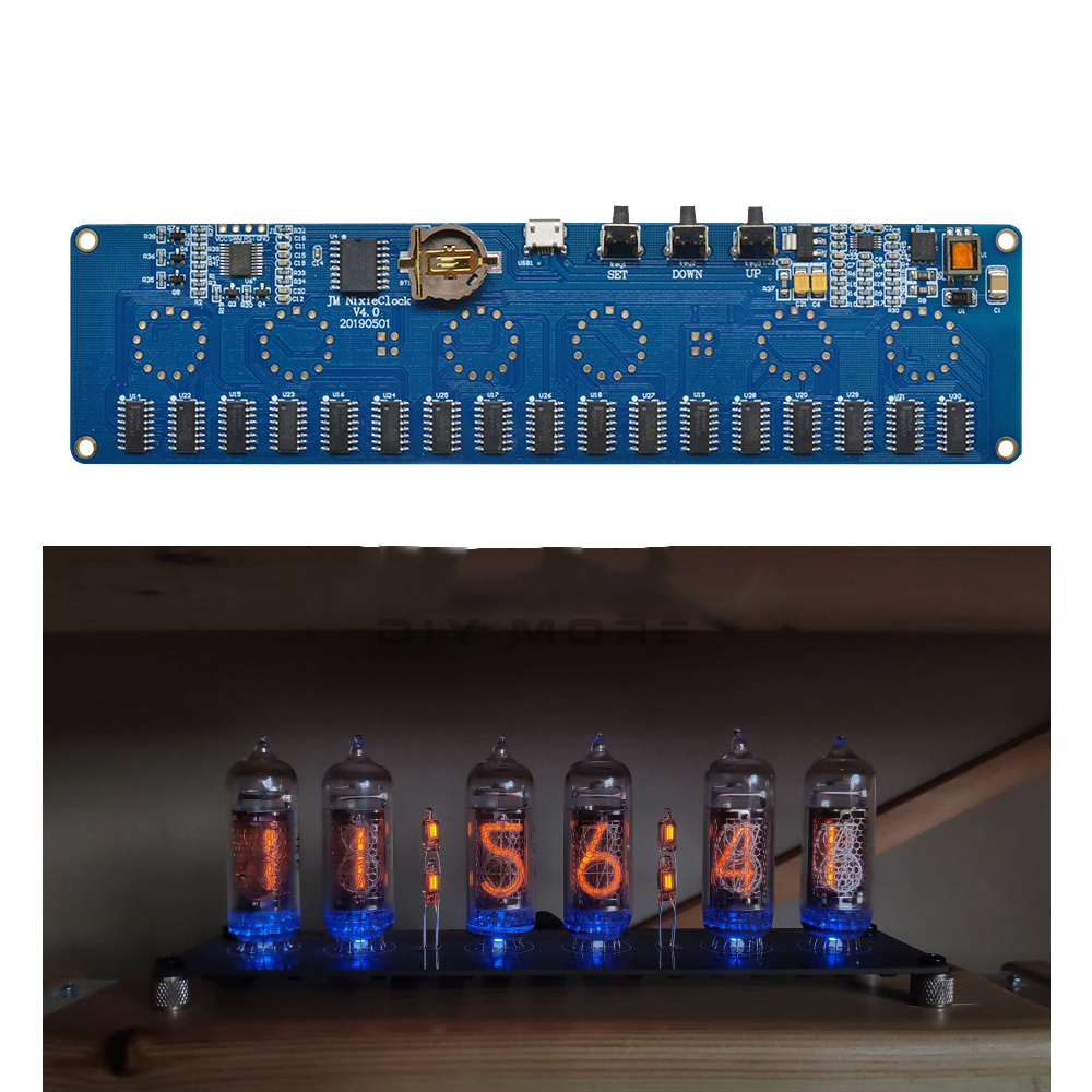 Kit de circuit imprimé d'horloge numérique à LED Nixie, horloge à tube bricolage, , PCBA, sans tubes, In14