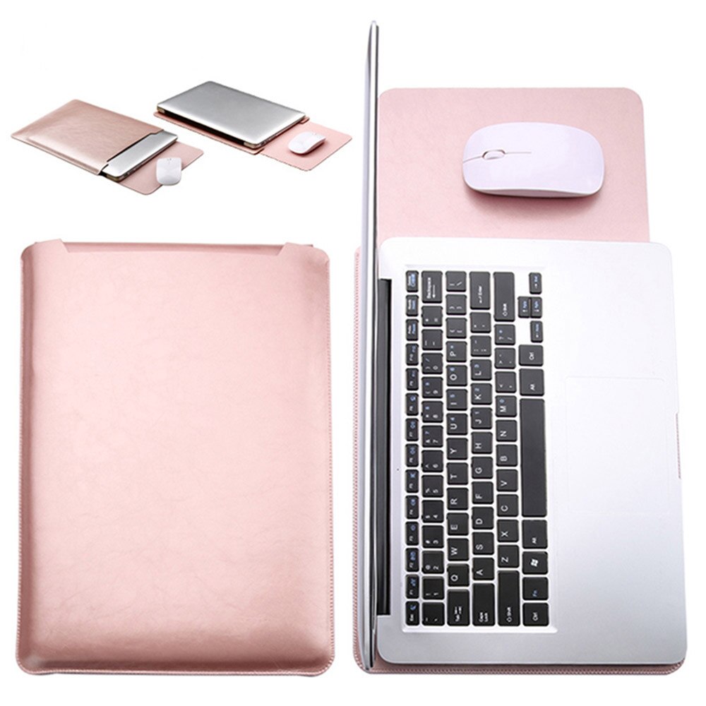 Laptop Sleeve Leather Bag Mouse Pad Pouch Notebook Case For Macbook Air 11 13 15 inch Pro 13.3 15 15.6 Tablet PC