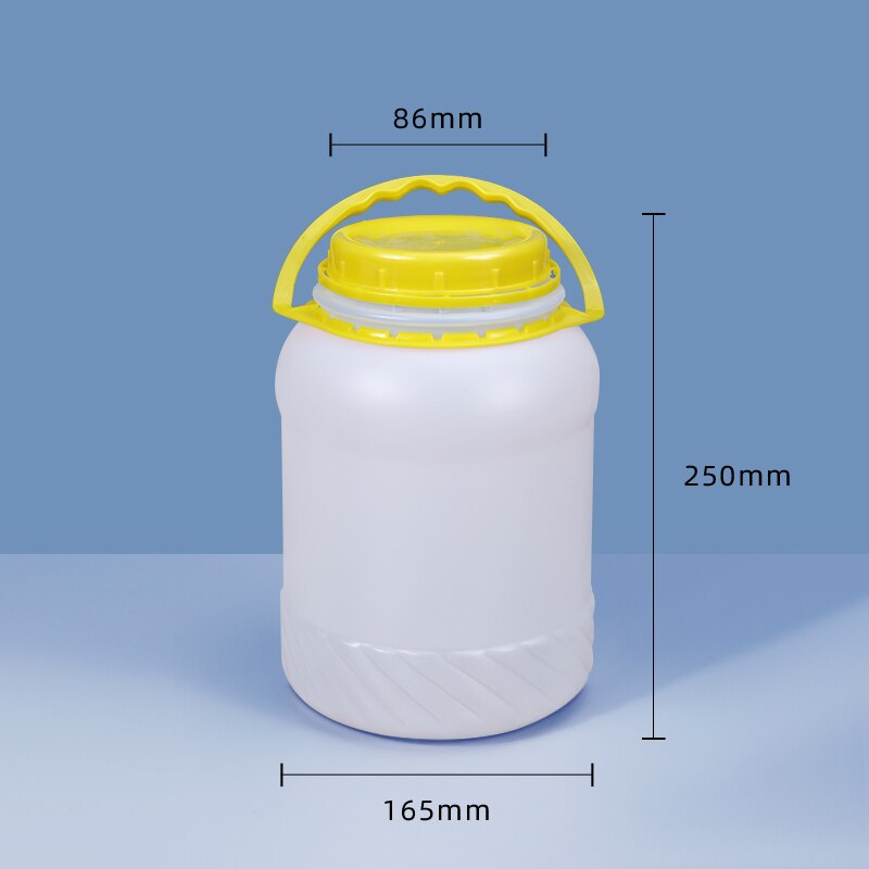 Cubo vacío de plástico de 4,5 l, recipiente de comida de boca ancha para cereales, miel, barril líquido a prueba de fugas,: Default Title