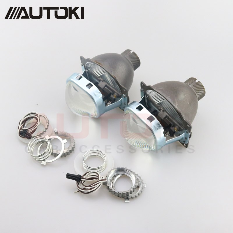 Autoki 3.0 tuumaa  q5 neliö bi-xenon linssi projektori piilotettu ajovalojen metallinen ajovalojen linssit  h4, käyttö  d2s d2h polttimot auton ulkovalot: Neliö  h4 d2s d2h