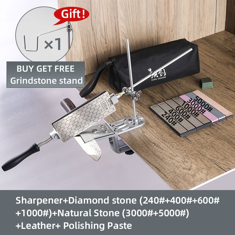Knife Sharpener Grinder Sharpening Machine Diamond Bar Set Stone Whetstone Tools Kitchen Accessorie Ruixin pro: HC0806 Set F