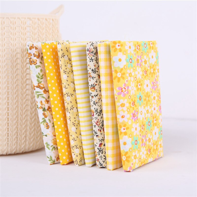 7Pcs/set Printed Cotton Fabric Scrapbooking Cloth DIY Handmade Patchwork Material for Needlework Sewing Accessory Bundle Sewing