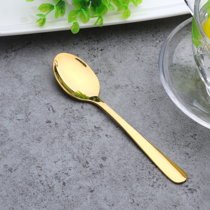 Cuillère à thé en acier inoxydable Rose or | Ustensiles de table, cuillère en or de cuillère à café Vintage, outil de cuisine de fête 10 pièces