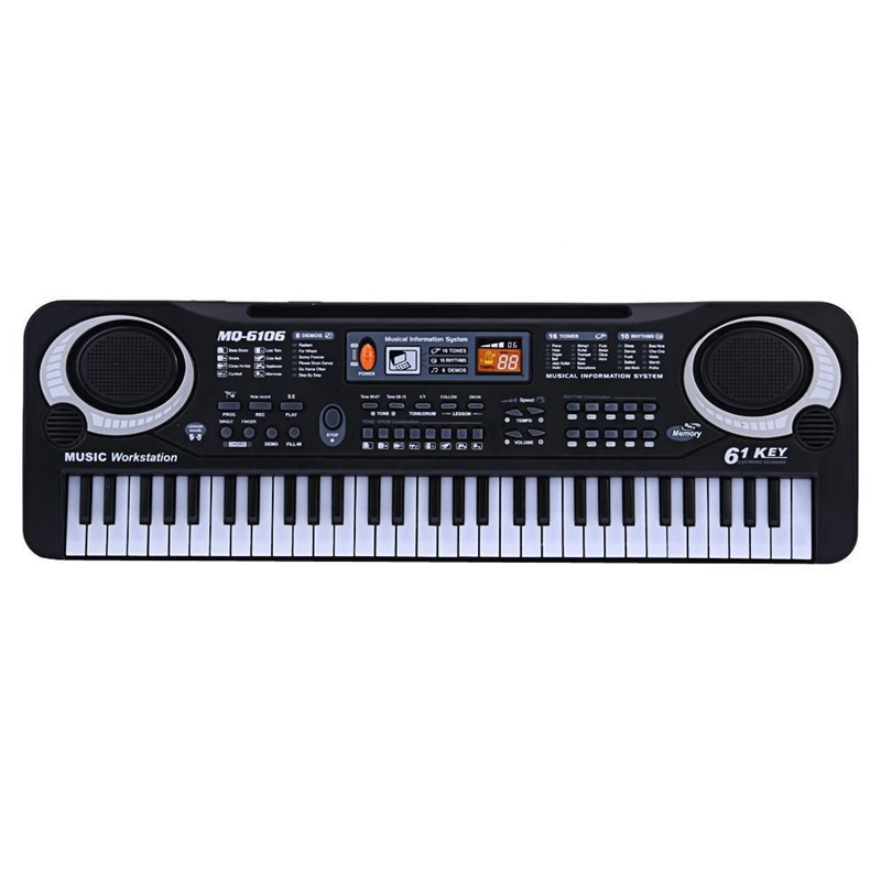 Piano elektronisk digital 61 tangenter digital piano elektronisk musikk keyboard elektrisk piano med 10 typer rytme 6 demoer us plug