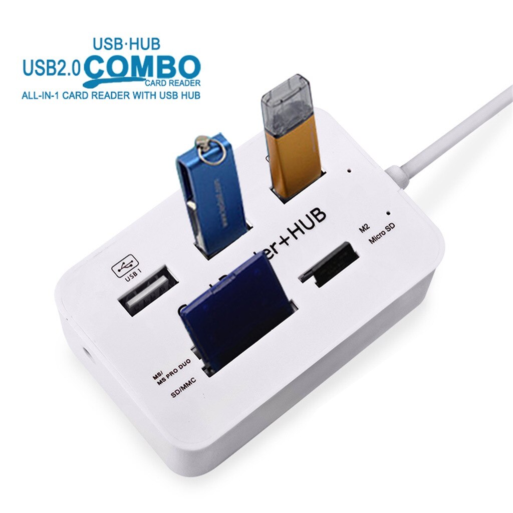 High Speed Usb 2.0 Hub 3 Ports With Card Reader Mini Hub Usb Combo All In One Usb Hub Porous Multi-function Hub