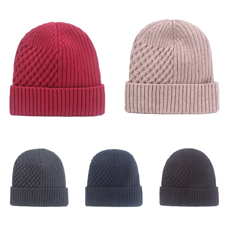 Heren dames winter muts dikke fleece muts skullies muts snowboard skiën schaatsen zachte gebreide muts met omslag