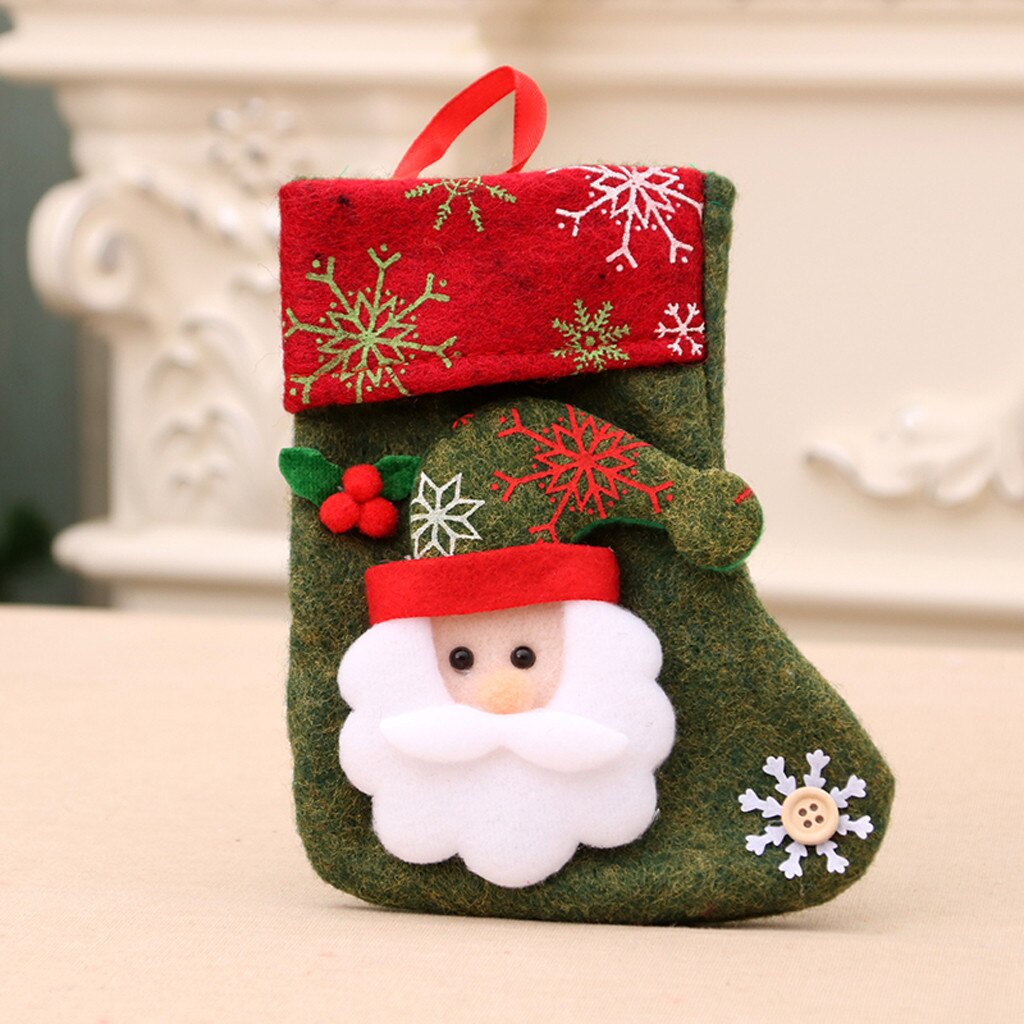 Jaar Kerst Kous Sack Xmas Candy Bag Kerst Decoraties Voor Thuis Sok Kerstboom Decor #50G
