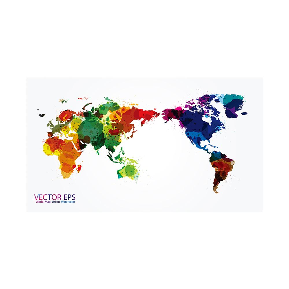 150x225cm VECTOR EPS World Map Urban Watercolor Home Office Wall Decor World Map Non-woven DIY World Map