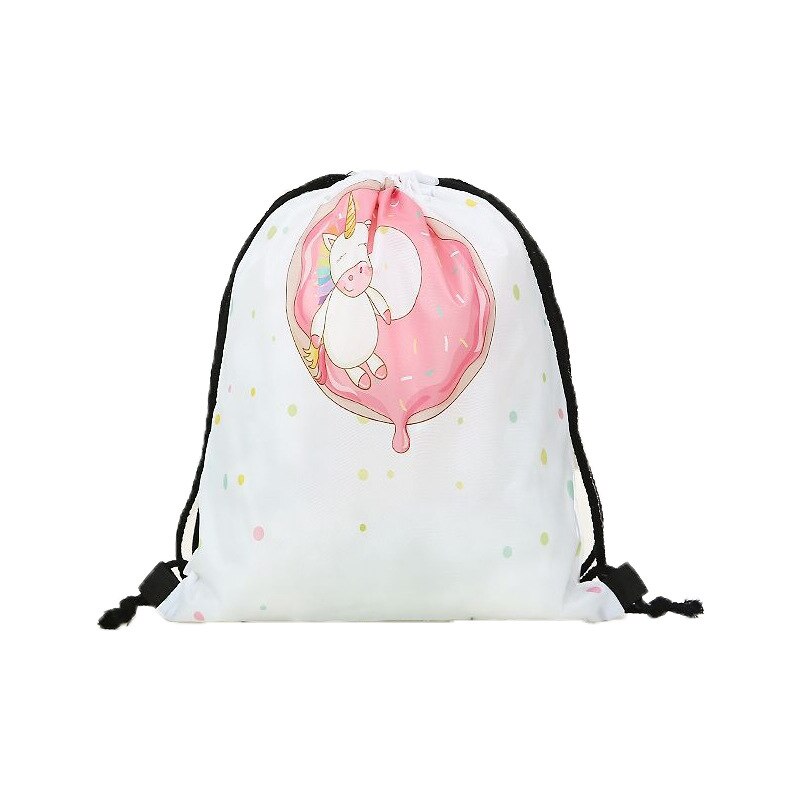 Drawstring Backpack 3D Printing Unicorn deer Girls travel Unicornprinting Women Drawstring Bag Rope unisex red: KS-1-5