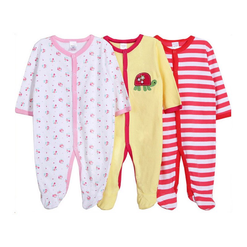 Hiver Bébé Vêtements Coton Bébé Foot Infantile -Né Bébé Garçon et Fille Pyjamas 3 pc/lot Manches Longues Bébé Garçon vêtements