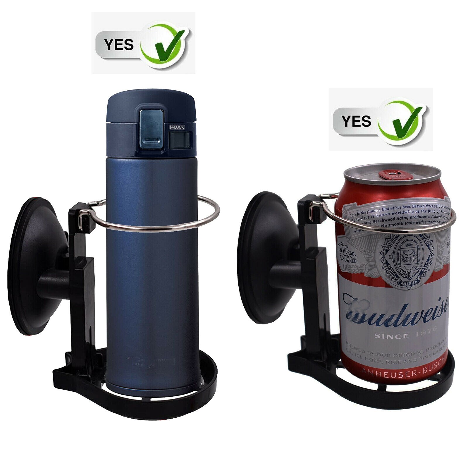 Bath &amp; Shower Cup holder Caddy Beer &amp; Wine Suction Cup Drink Shower Beer Holder