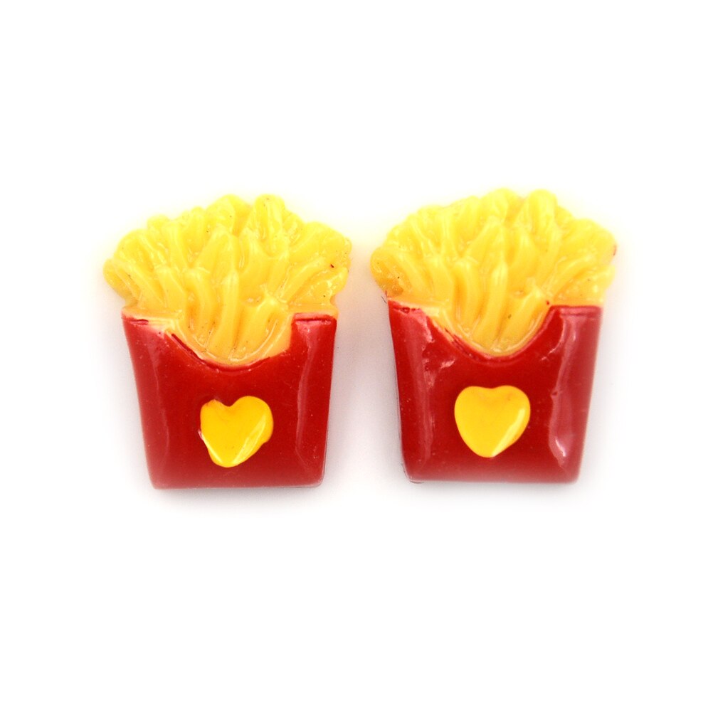 2 stücke Kawaii Flatback Harz Cabochons Simulation Lebensmittel Französisch Frites Chips Für Mädchen Puppenhaus Miniatur Dekoration DIY Lebensmittel Spielzeug