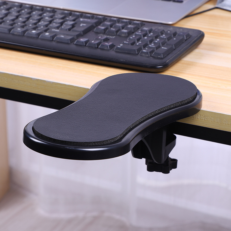 Attachable Armrest Pad Desk Computer Table Arm Support Mouse Pads Arm Wrist Rests Chair Extender Hand Shoulder Protect Mousepad: Black