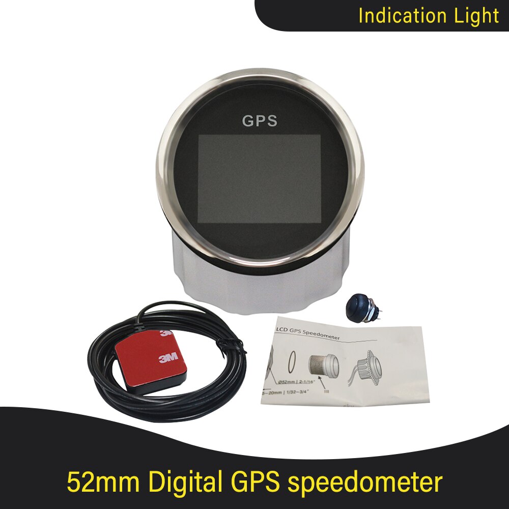 52mm Digital GPS Speedometer LCD Speed Gauge Odometer Adjustable Mileage Trip Counter For Auto Motorcycle Boat 12V 24V