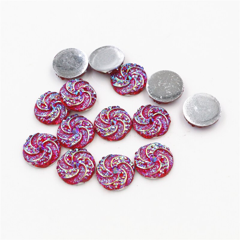 40pcs 12mm Mix Colors Windmill Style Flat back Resin Cabochon For Bracelet Earrings accessories: G1-12