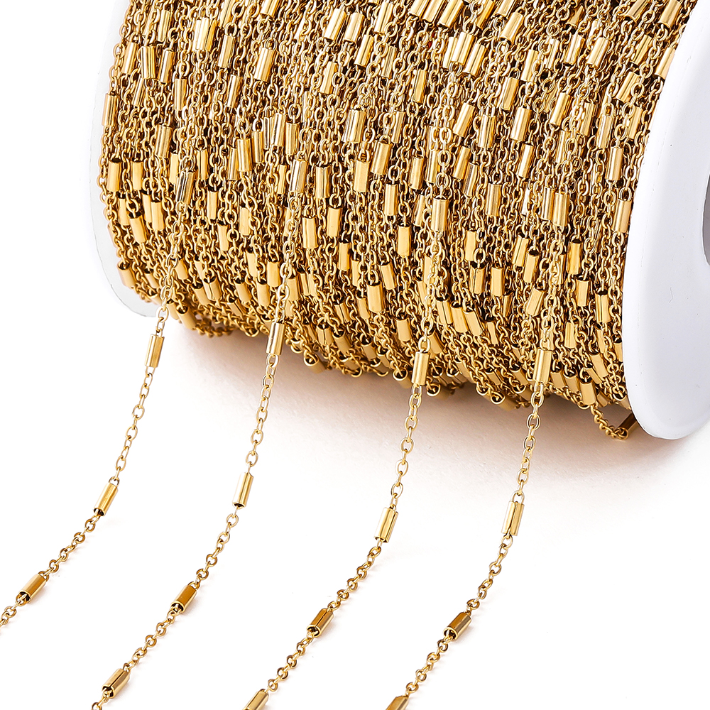 2 m/rollo de cadena de Cable cruzado de acero inoxidable de , cadenas de eslabones Rolo para hacer joyería DIY, collar, pulsera, accesorios